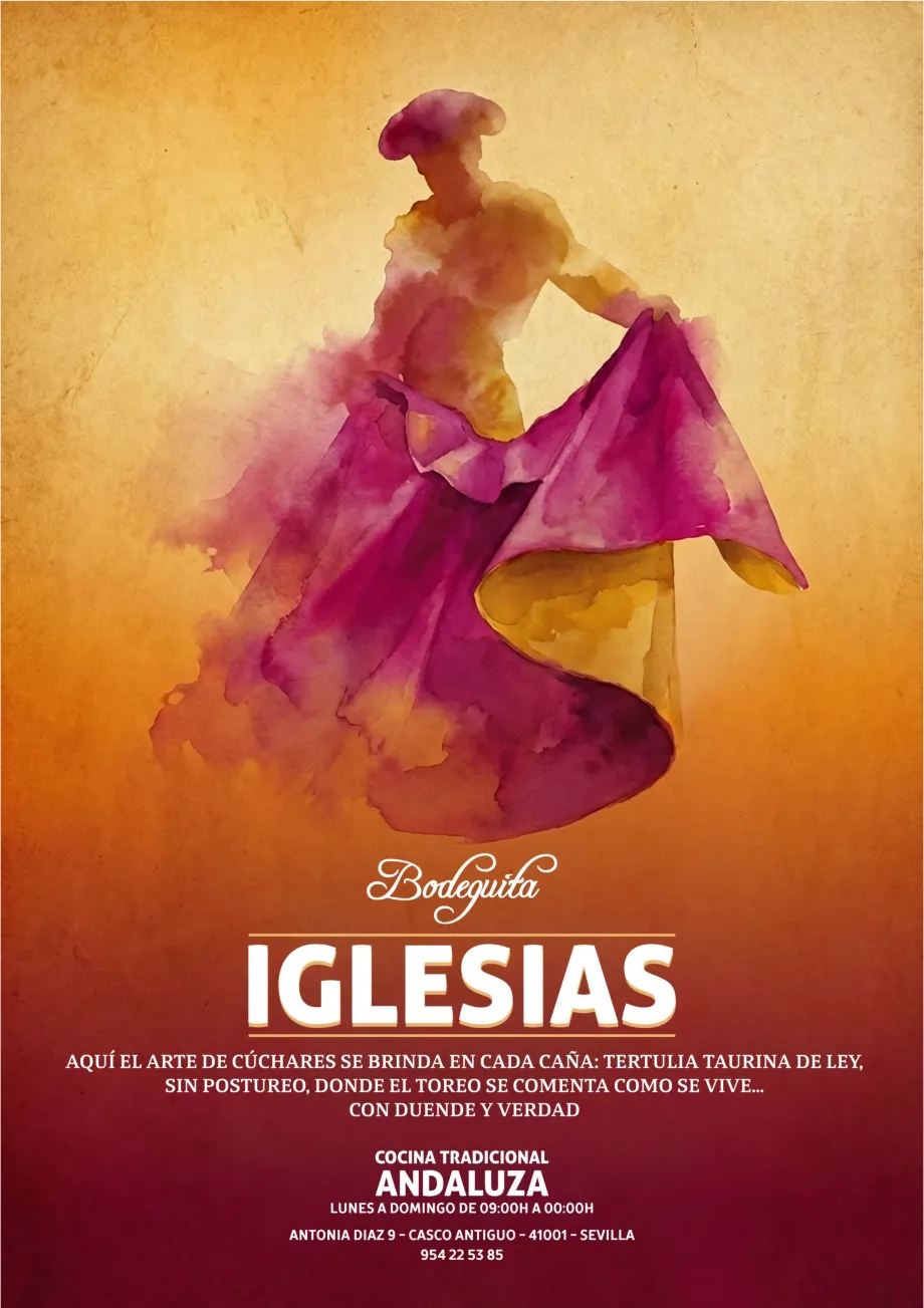 Cartel oficial taurino de Bodeguita Iglesias en el Arenal de Sevilla